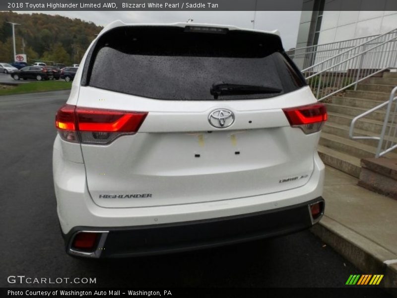 Blizzard White Pearl / Saddle Tan 2018 Toyota Highlander Limited AWD