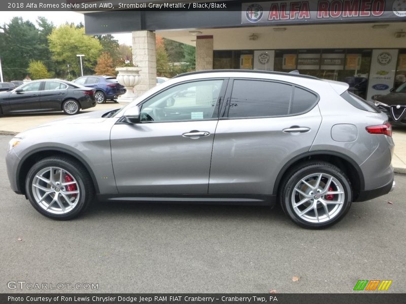 Stromboli Gray Metallic / Black/Black 2018 Alfa Romeo Stelvio Sport AWD