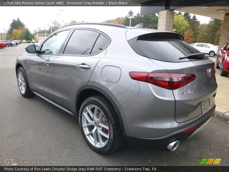 Stromboli Gray Metallic / Black/Black 2018 Alfa Romeo Stelvio Sport AWD