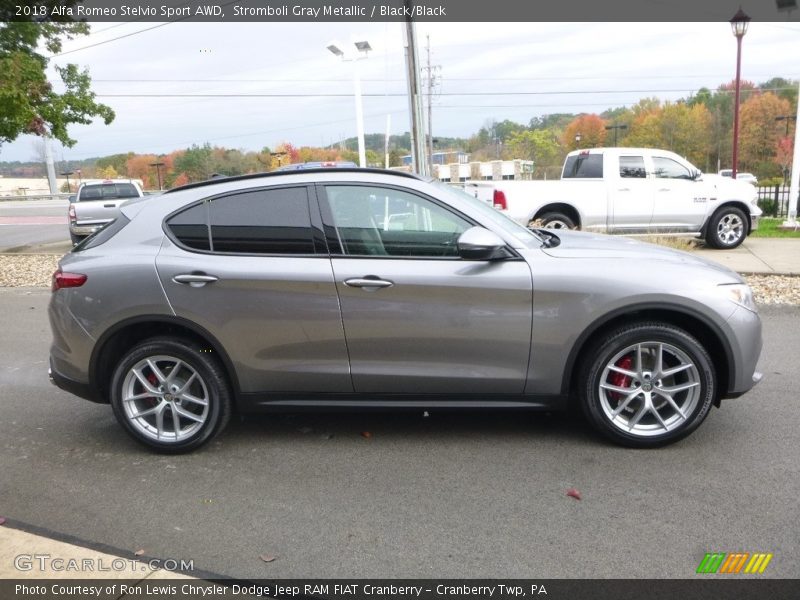 Stromboli Gray Metallic / Black/Black 2018 Alfa Romeo Stelvio Sport AWD