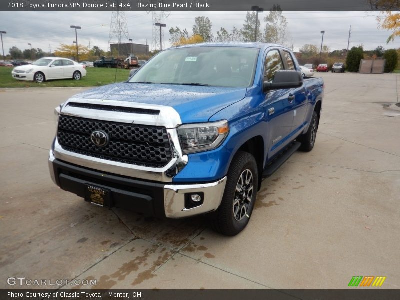 Blazing Blue Pearl / Black 2018 Toyota Tundra SR5 Double Cab 4x4