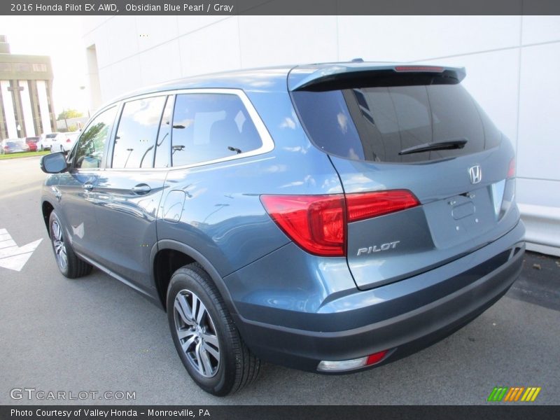 Obsidian Blue Pearl / Gray 2016 Honda Pilot EX AWD