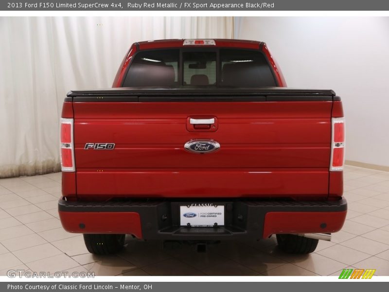 Ruby Red Metallic / FX Sport Appearance Black/Red 2013 Ford F150 Limited SuperCrew 4x4