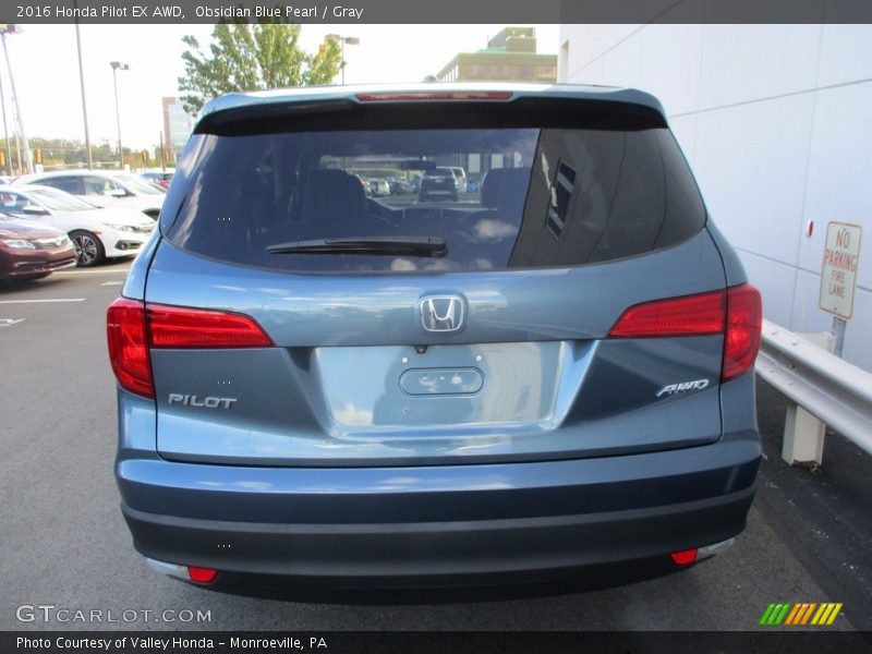 Obsidian Blue Pearl / Gray 2016 Honda Pilot EX AWD