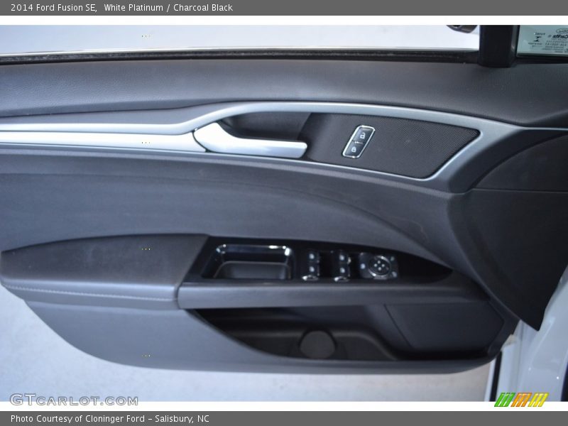White Platinum / Charcoal Black 2014 Ford Fusion SE