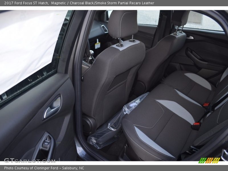 Magnetic / Charcoal Black/Smoke Storm Partial Recaro Leather 2017 Ford Focus ST Hatch