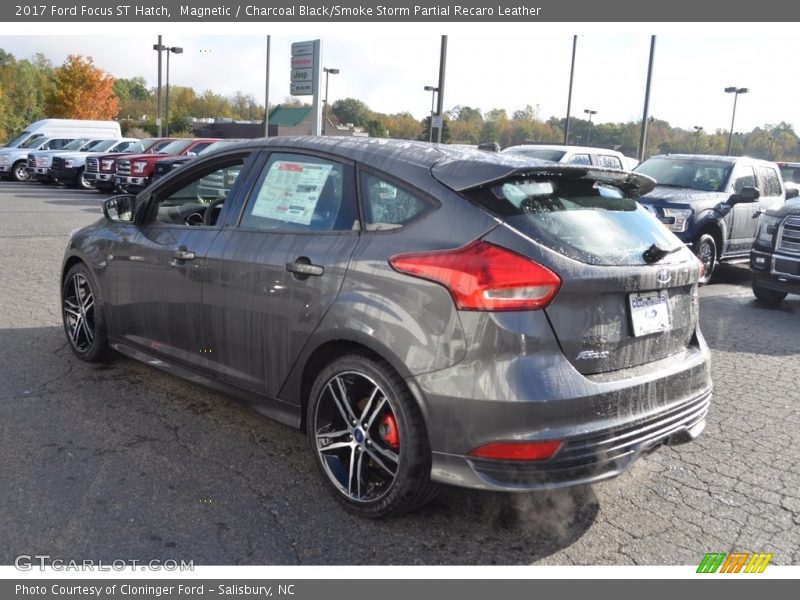 Magnetic / Charcoal Black/Smoke Storm Partial Recaro Leather 2017 Ford Focus ST Hatch