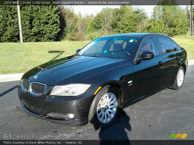 Black Sapphire Metallic / Saddle Brown Dakota Leather 2009 BMW 3 Series 328xi Sedan