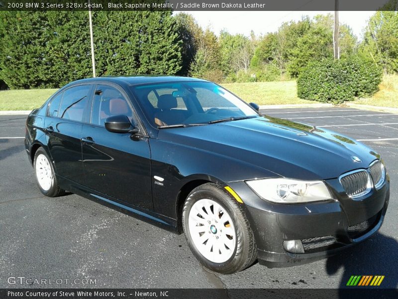 Black Sapphire Metallic / Saddle Brown Dakota Leather 2009 BMW 3 Series 328xi Sedan