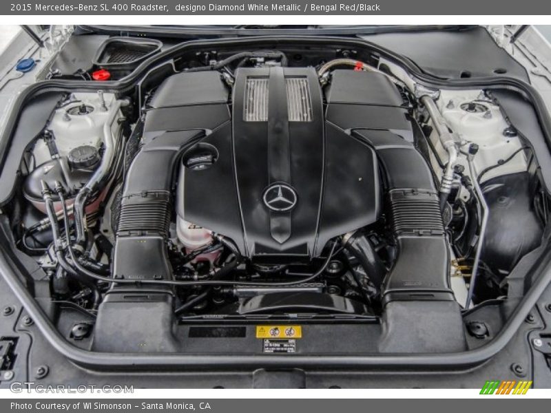 designo Diamond White Metallic / Bengal Red/Black 2015 Mercedes-Benz SL 400 Roadster