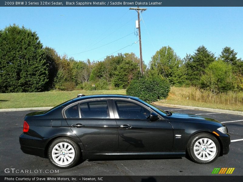 Black Sapphire Metallic / Saddle Brown Dakota Leather 2009 BMW 3 Series 328xi Sedan
