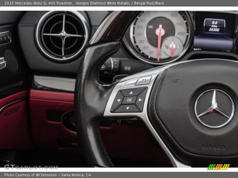 designo Diamond White Metallic / Bengal Red/Black 2015 Mercedes-Benz SL 400 Roadster