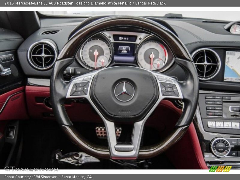 designo Diamond White Metallic / Bengal Red/Black 2015 Mercedes-Benz SL 400 Roadster
