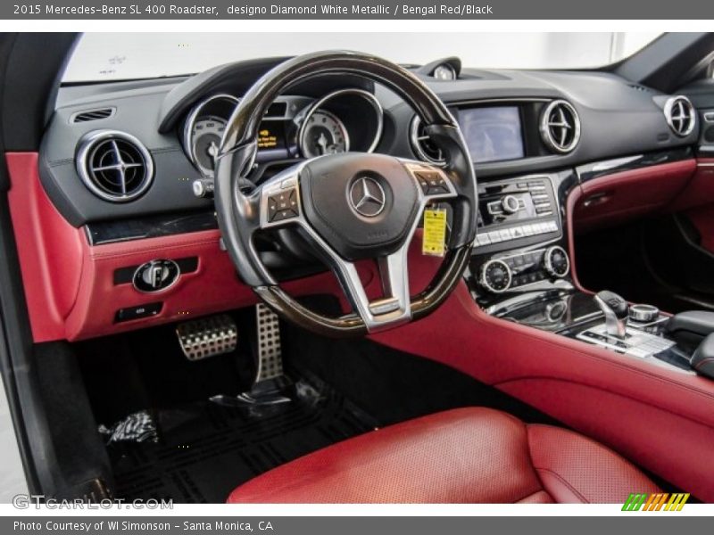 designo Diamond White Metallic / Bengal Red/Black 2015 Mercedes-Benz SL 400 Roadster