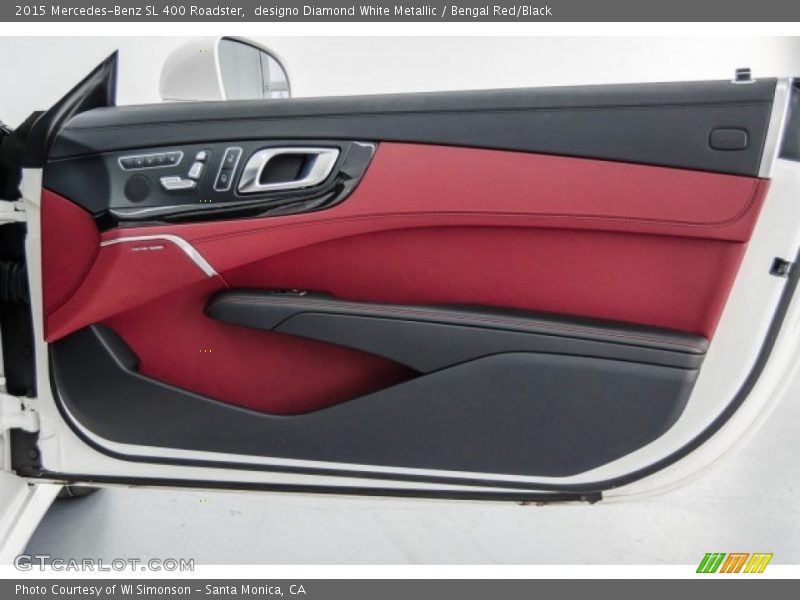 designo Diamond White Metallic / Bengal Red/Black 2015 Mercedes-Benz SL 400 Roadster