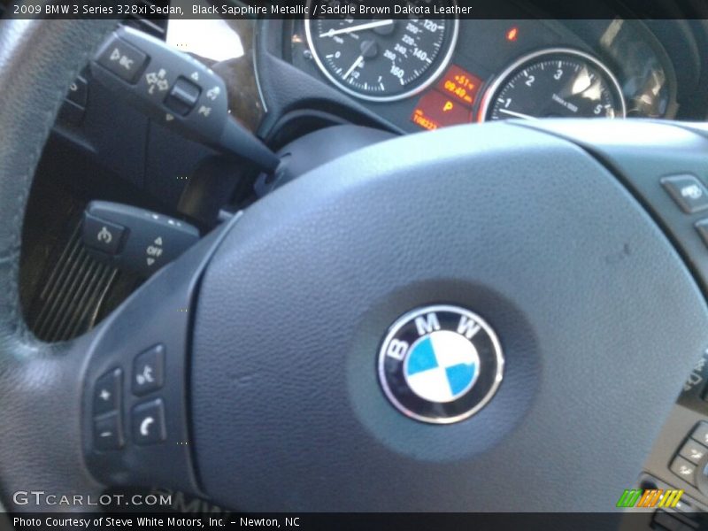 Black Sapphire Metallic / Saddle Brown Dakota Leather 2009 BMW 3 Series 328xi Sedan