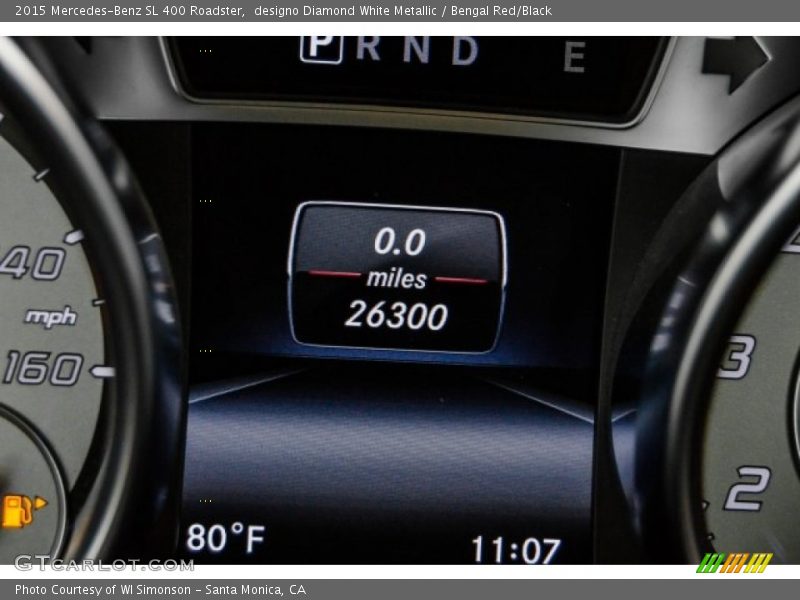 designo Diamond White Metallic / Bengal Red/Black 2015 Mercedes-Benz SL 400 Roadster