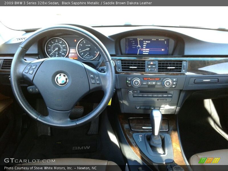 Black Sapphire Metallic / Saddle Brown Dakota Leather 2009 BMW 3 Series 328xi Sedan