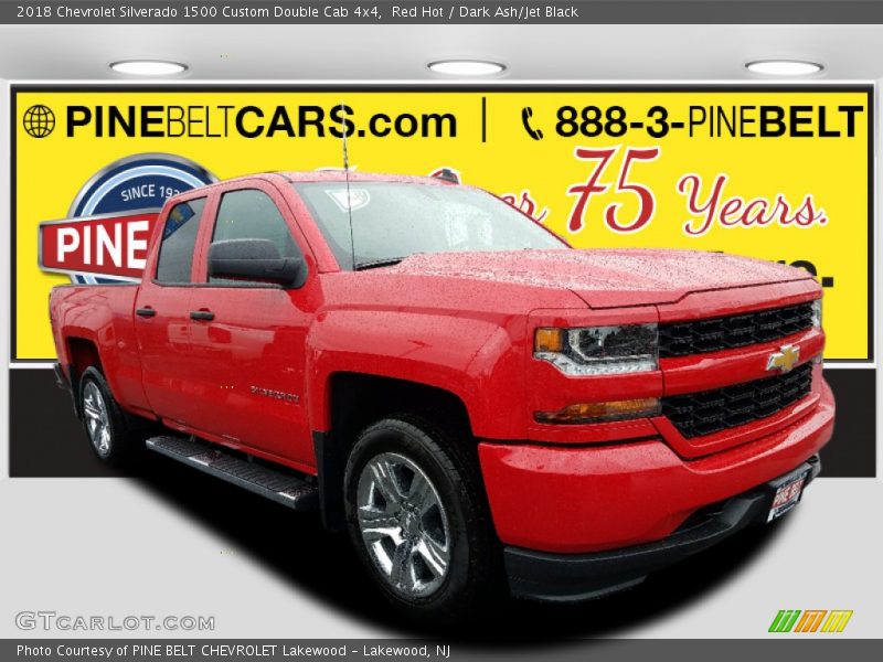 Red Hot / Dark Ash/Jet Black 2018 Chevrolet Silverado 1500 Custom Double Cab 4x4