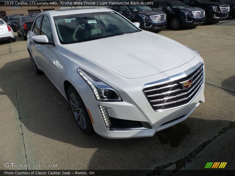 Crystal White Tricoat / Light Platinum/Jet Black Accents 2018 Cadillac CTS Luxury AWD