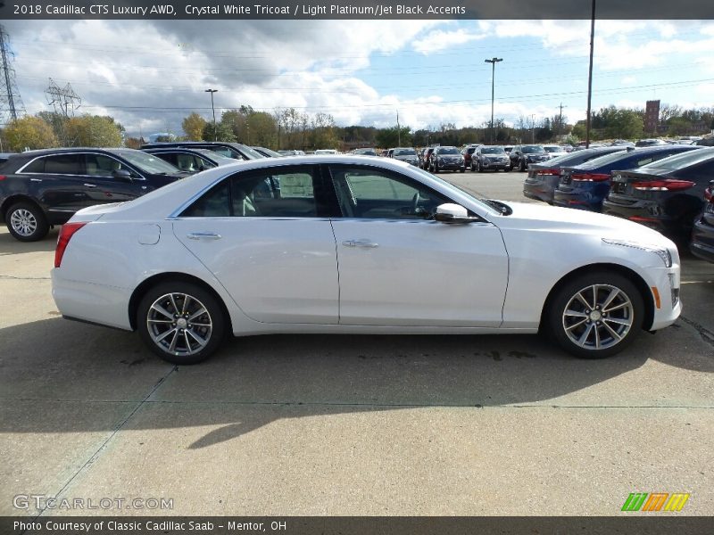 Crystal White Tricoat / Light Platinum/Jet Black Accents 2018 Cadillac CTS Luxury AWD