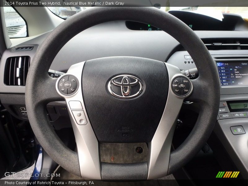 Nautical Blue Metallic / Dark Gray 2014 Toyota Prius Two Hybrid