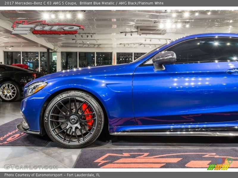 Brilliant Blue Metallic / AMG Black/Platinum White 2017 Mercedes-Benz C 63 AMG S Coupe
