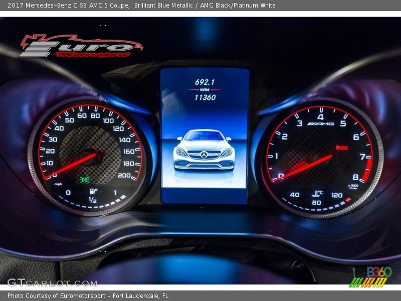 Brilliant Blue Metallic / AMG Black/Platinum White 2017 Mercedes-Benz C 63 AMG S Coupe