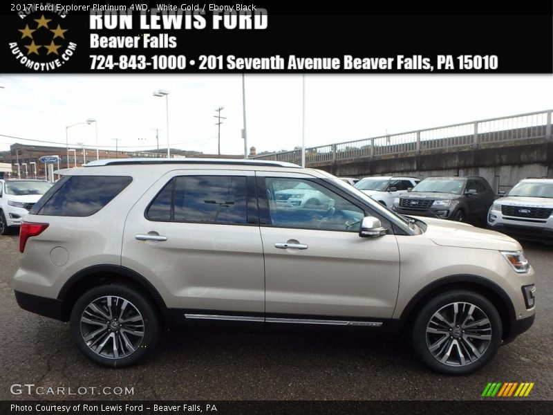 White Gold / Ebony Black 2017 Ford Explorer Platinum 4WD