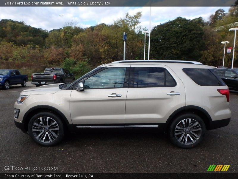 White Gold / Ebony Black 2017 Ford Explorer Platinum 4WD
