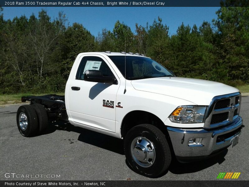 Bright White / Black/Diesel Gray 2018 Ram 3500 Tradesman Regular Cab 4x4 Chassis