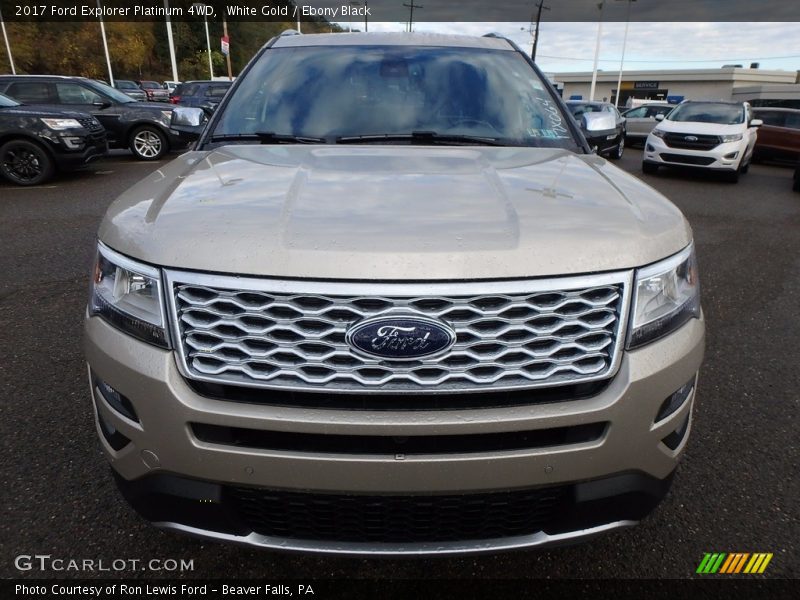 White Gold / Ebony Black 2017 Ford Explorer Platinum 4WD