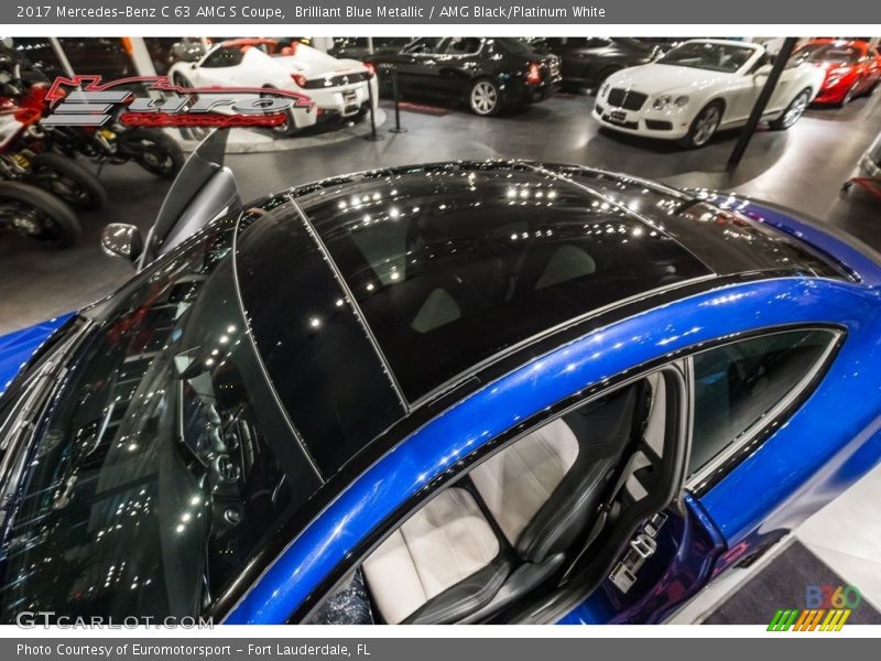 Brilliant Blue Metallic / AMG Black/Platinum White 2017 Mercedes-Benz C 63 AMG S Coupe