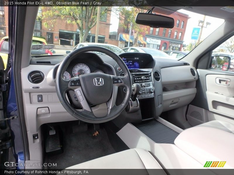 Obsidian Blue Pearl / Gray 2015 Honda Pilot EX-L 4WD