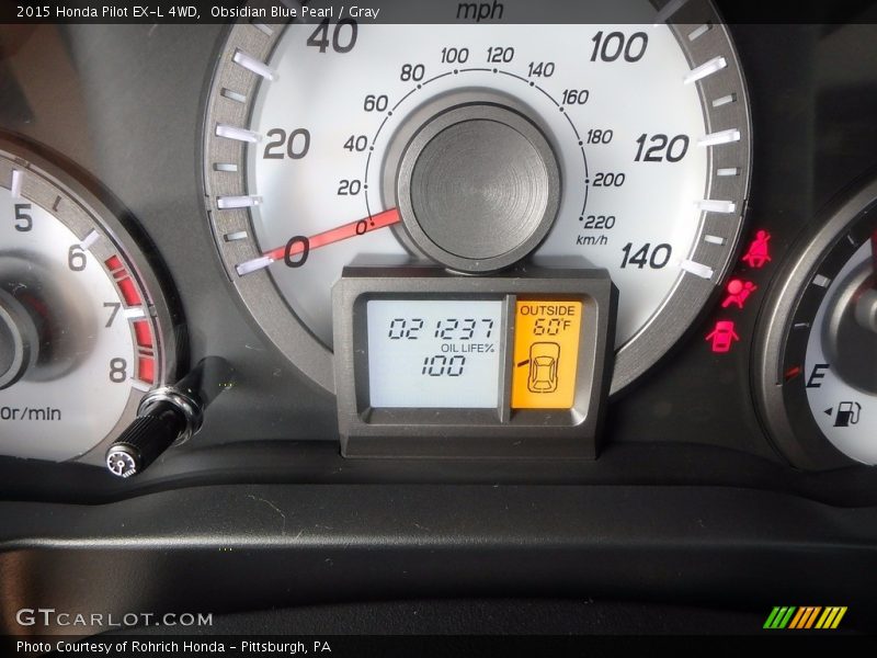 Obsidian Blue Pearl / Gray 2015 Honda Pilot EX-L 4WD