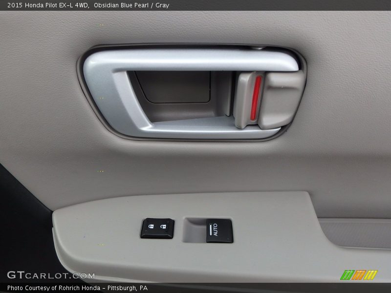 Obsidian Blue Pearl / Gray 2015 Honda Pilot EX-L 4WD