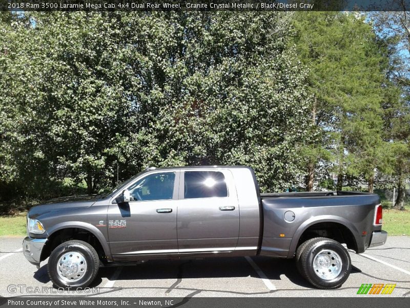 Granite Crystal Metallic / Black/Diesel Gray 2018 Ram 3500 Laramie Mega Cab 4x4 Dual Rear Wheel