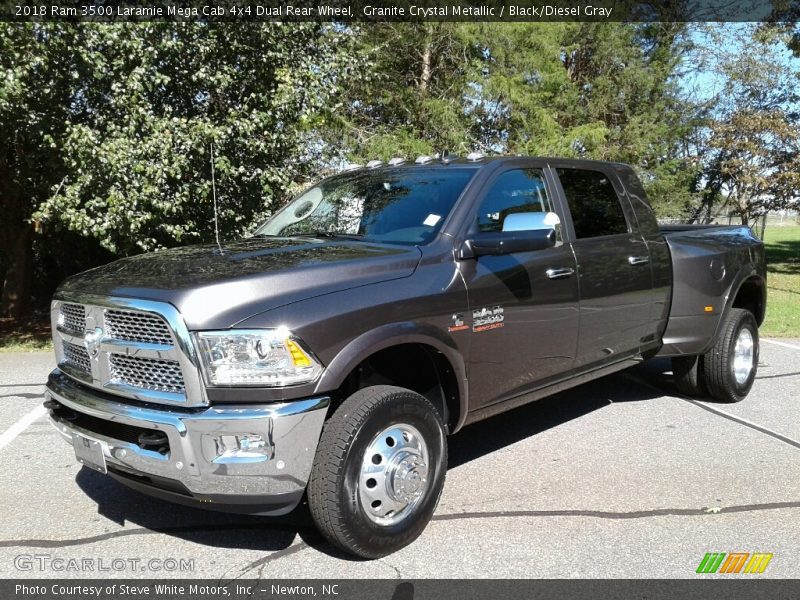 Front 3/4 View of 2018 3500 Laramie Mega Cab 4x4 Dual Rear Wheel