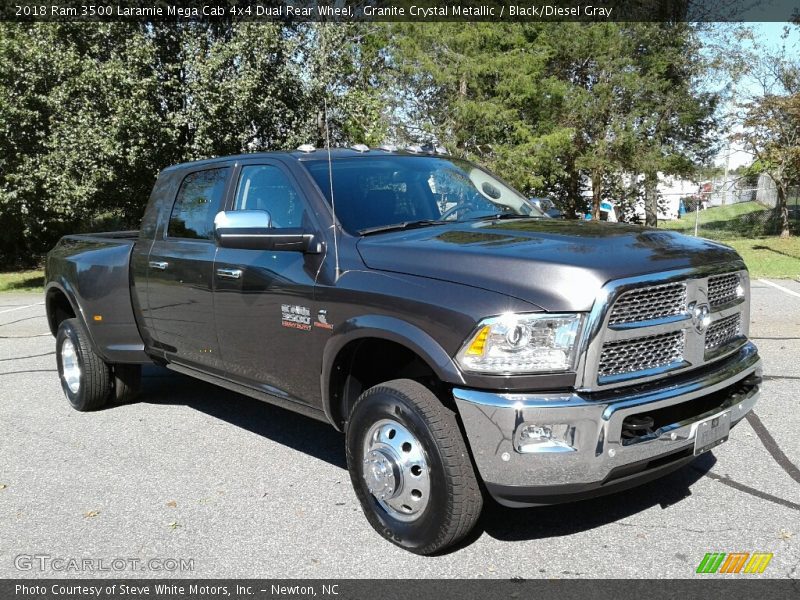 Granite Crystal Metallic / Black/Diesel Gray 2018 Ram 3500 Laramie Mega Cab 4x4 Dual Rear Wheel
