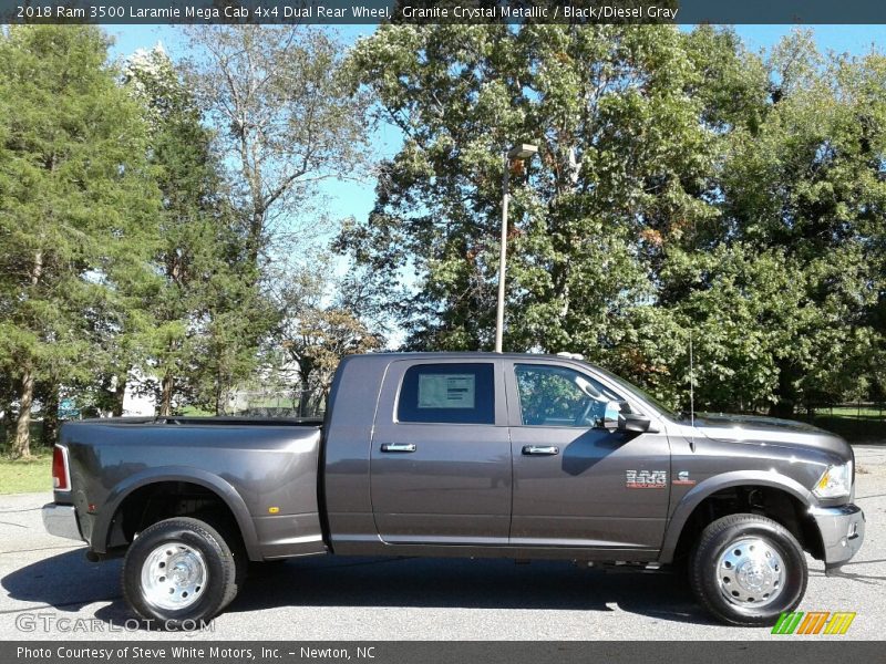  2018 3500 Laramie Mega Cab 4x4 Dual Rear Wheel Granite Crystal Metallic