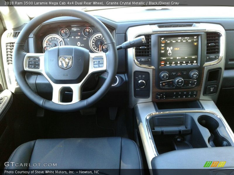 Granite Crystal Metallic / Black/Diesel Gray 2018 Ram 3500 Laramie Mega Cab 4x4 Dual Rear Wheel