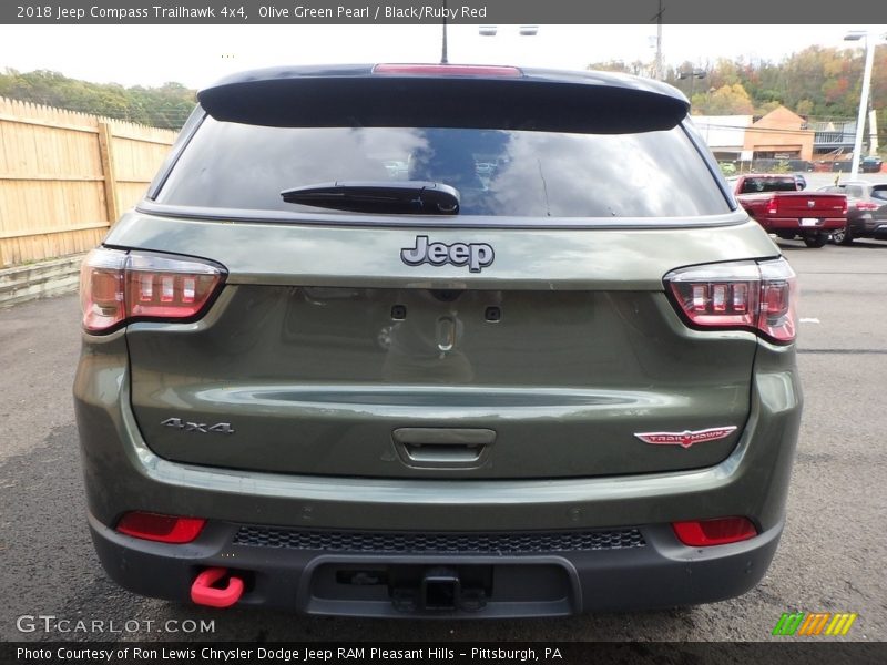 Olive Green Pearl / Black/Ruby Red 2018 Jeep Compass Trailhawk 4x4