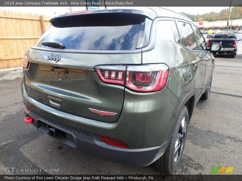 Olive Green Pearl / Black/Ruby Red 2018 Jeep Compass Trailhawk 4x4