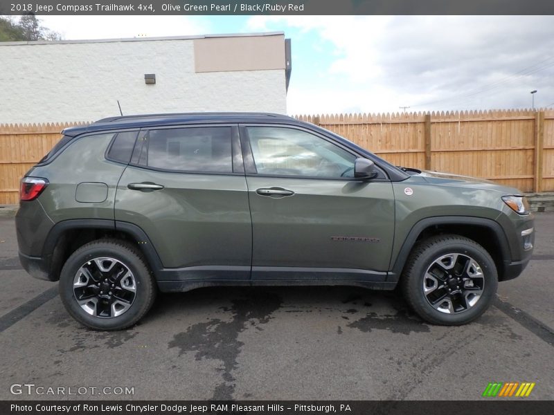Olive Green Pearl / Black/Ruby Red 2018 Jeep Compass Trailhawk 4x4