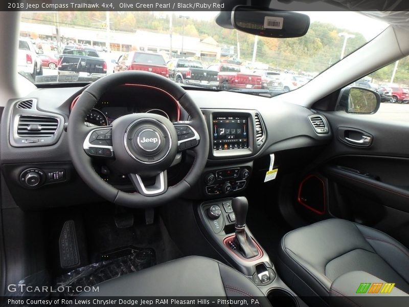 Olive Green Pearl / Black/Ruby Red 2018 Jeep Compass Trailhawk 4x4