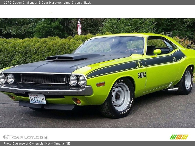 Lime Green / Black 1970 Dodge Challenger 2 Door Hardtop