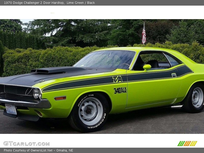 Lime Green / Black 1970 Dodge Challenger 2 Door Hardtop