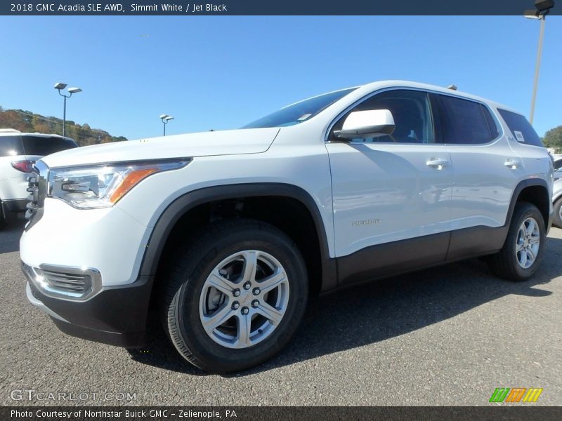 Simmit White / Jet Black 2018 GMC Acadia SLE AWD