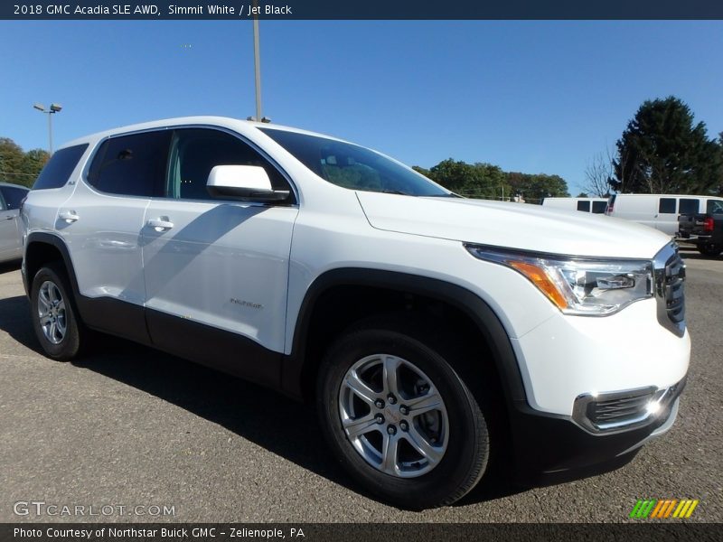 Simmit White / Jet Black 2018 GMC Acadia SLE AWD