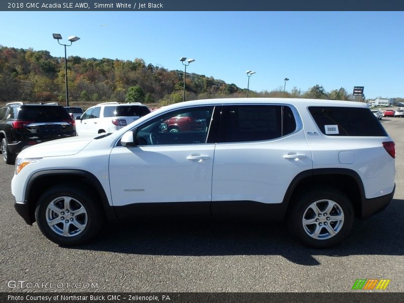 Simmit White / Jet Black 2018 GMC Acadia SLE AWD